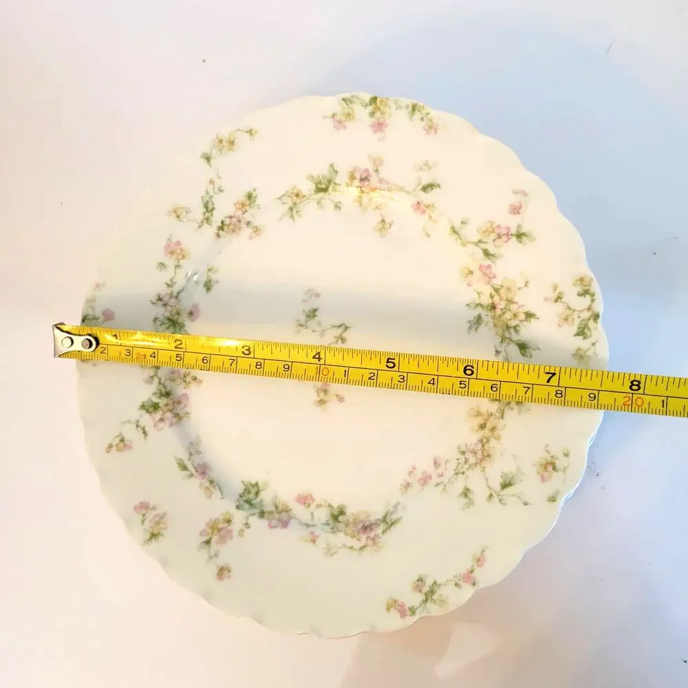 Vintage Haviland Limoges Bread Plate Pink Yellow Floral Cottagecore Set of 4